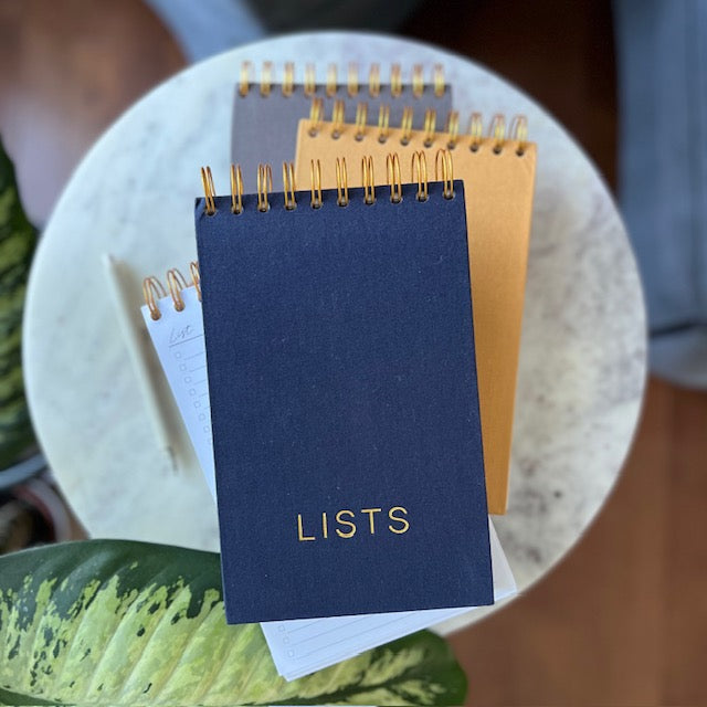 LISTS Spiral Notepad - Navy