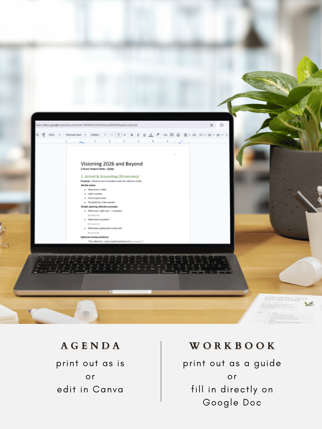 Visioning 2026 and Beyond - Agenda and Digital Workbook (floral)