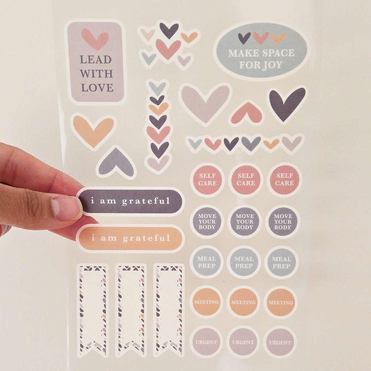 Heartwood Hearts Washi Planner Sticker Sheet