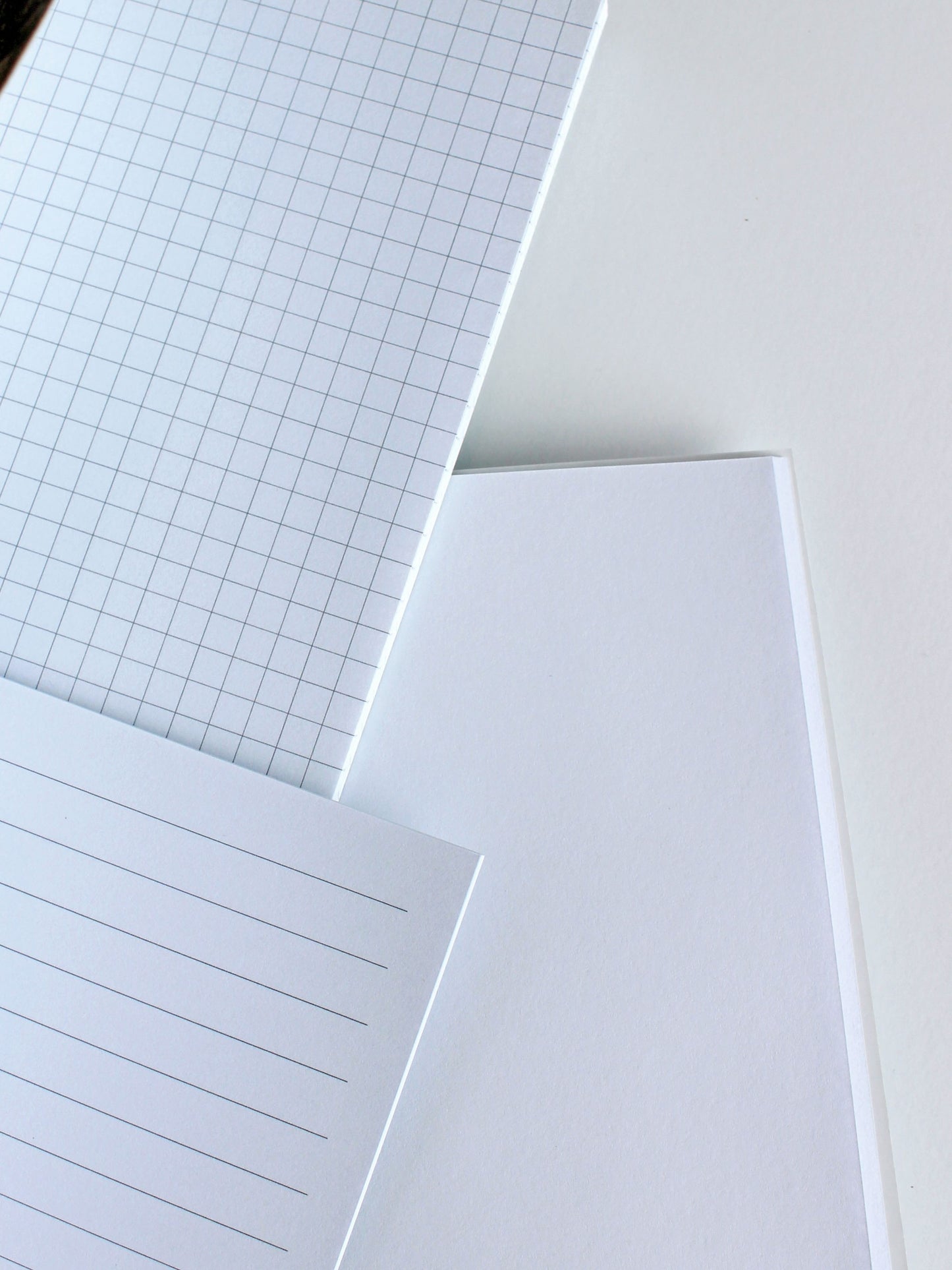 Set of B5 notebooks inner pages, grid, lined, blank
