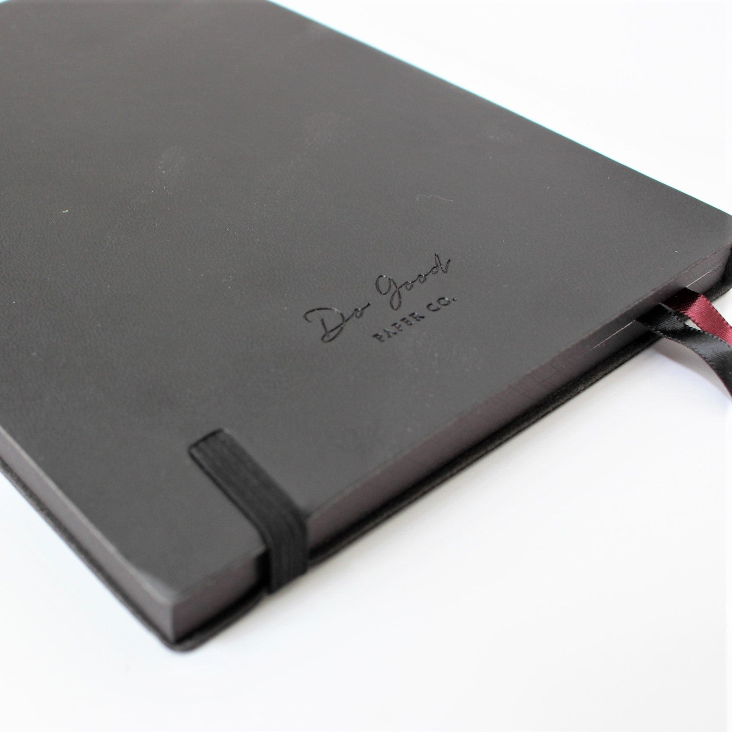 Little Black Book - black elastic and page edges, 2 ribbon bookmarks,