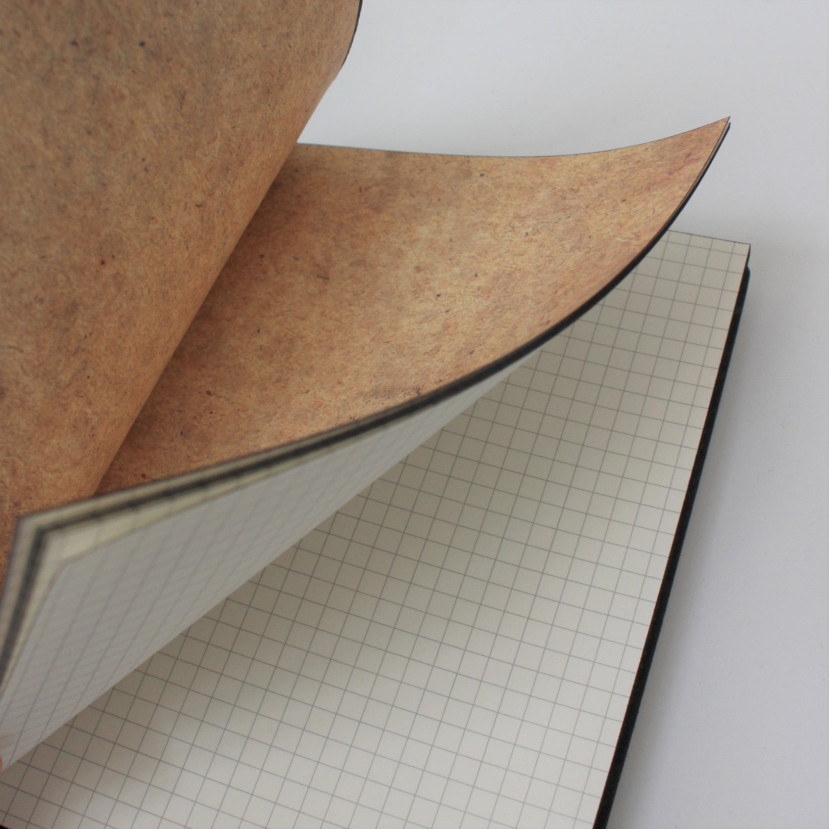Little Black Book - vintage inside cover, square-grid recycled paper
