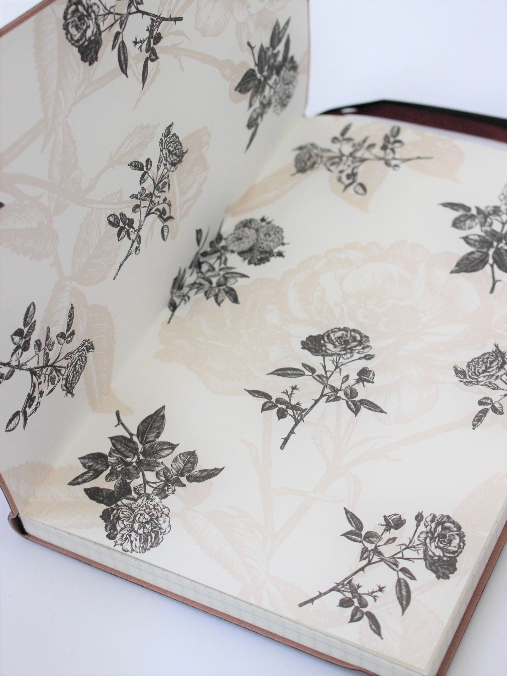 Vegan Leather Journal - vintage rose inside cover