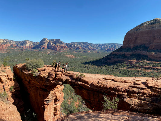 4 friends on the Devil's Bridge in Sedona, Arizona