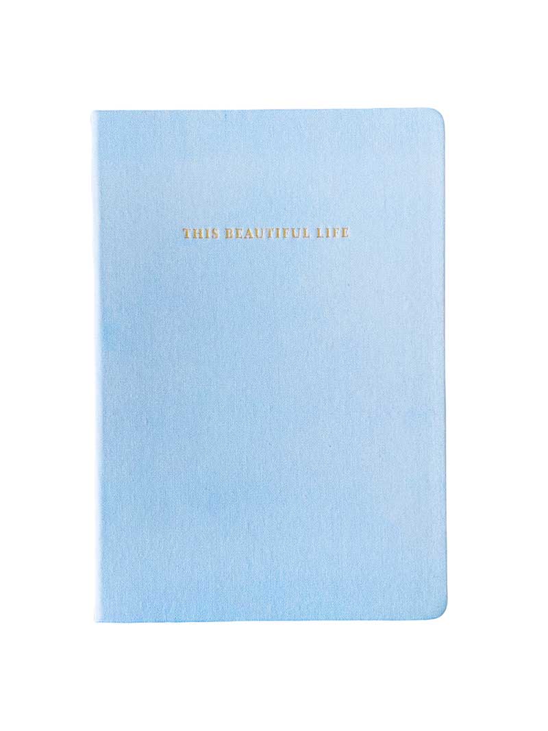 Linen Journal in light blue "This beautiful life" B5