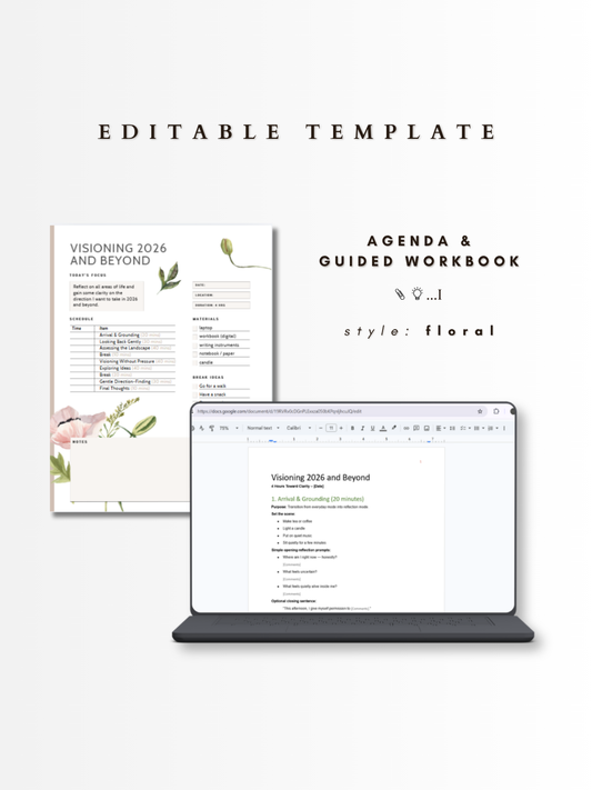 Visioning 2026 and Beyond - Agenda and Digital Workbook (floral)