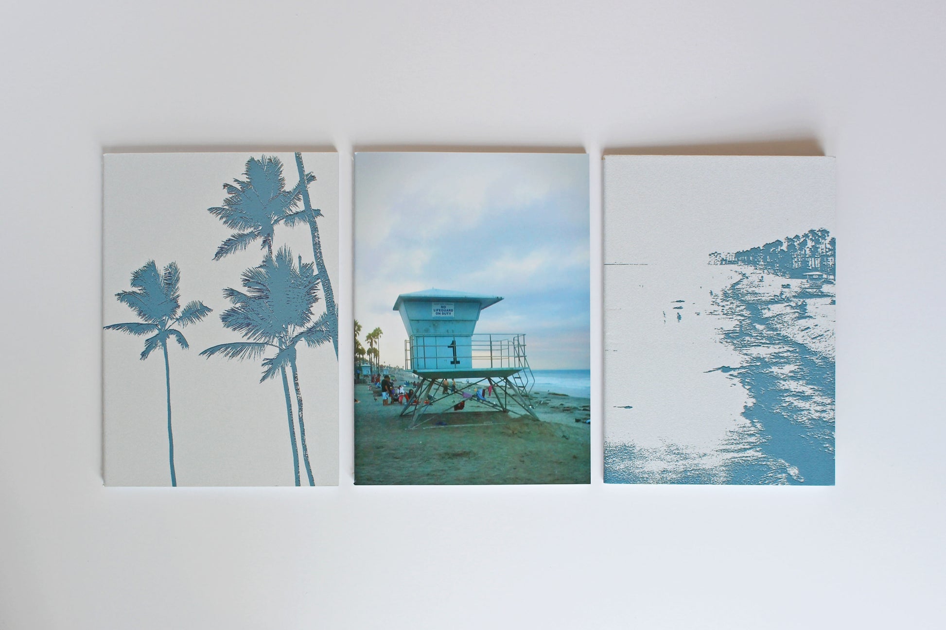 Set of 3 B6 soft cover notebooks - Beach Blue collection