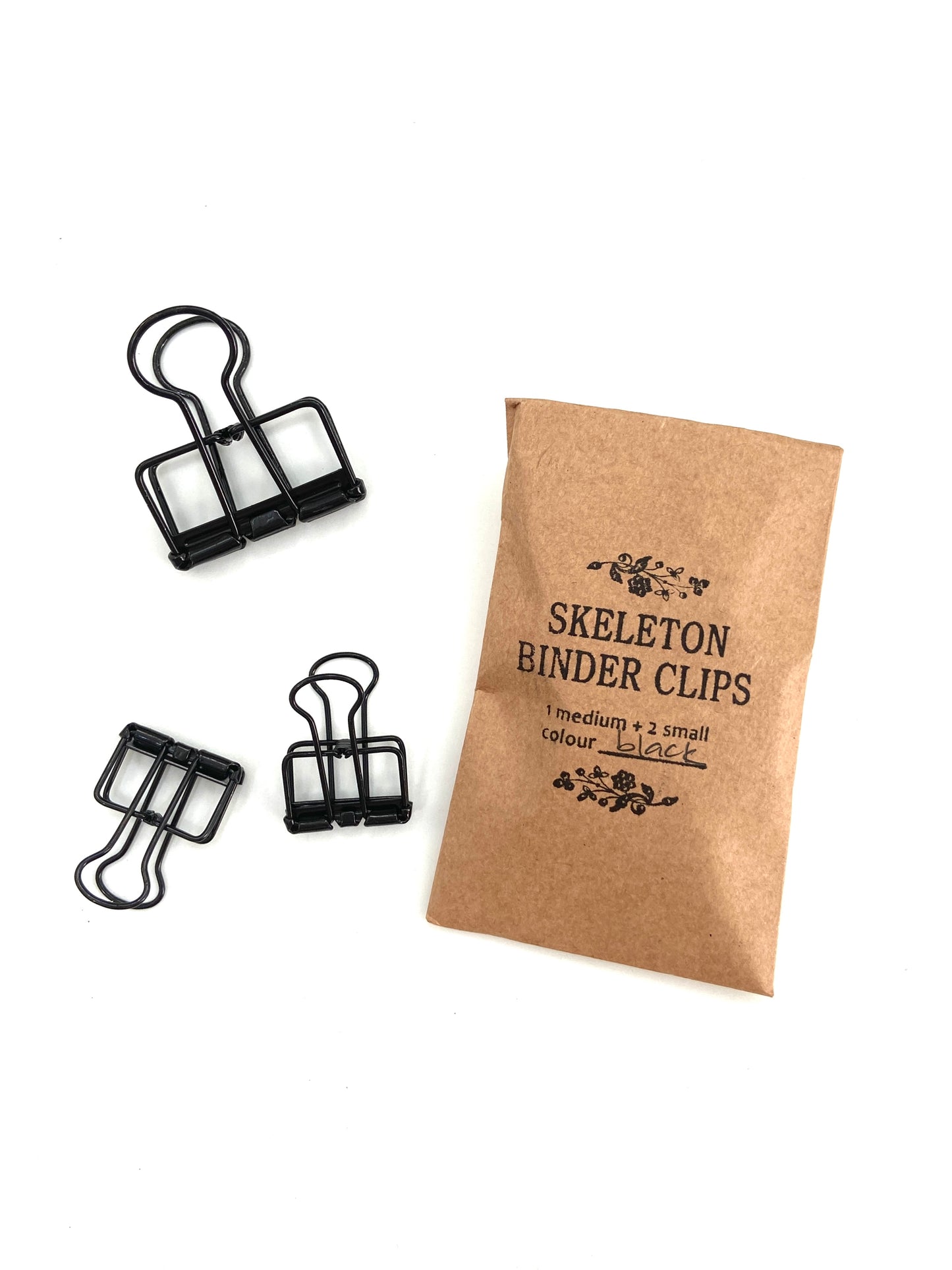 Skeleton binder clips small and medium, online stationery store