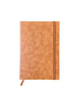 Premium vegan leather journal - brown A5, hard cover, lined pages