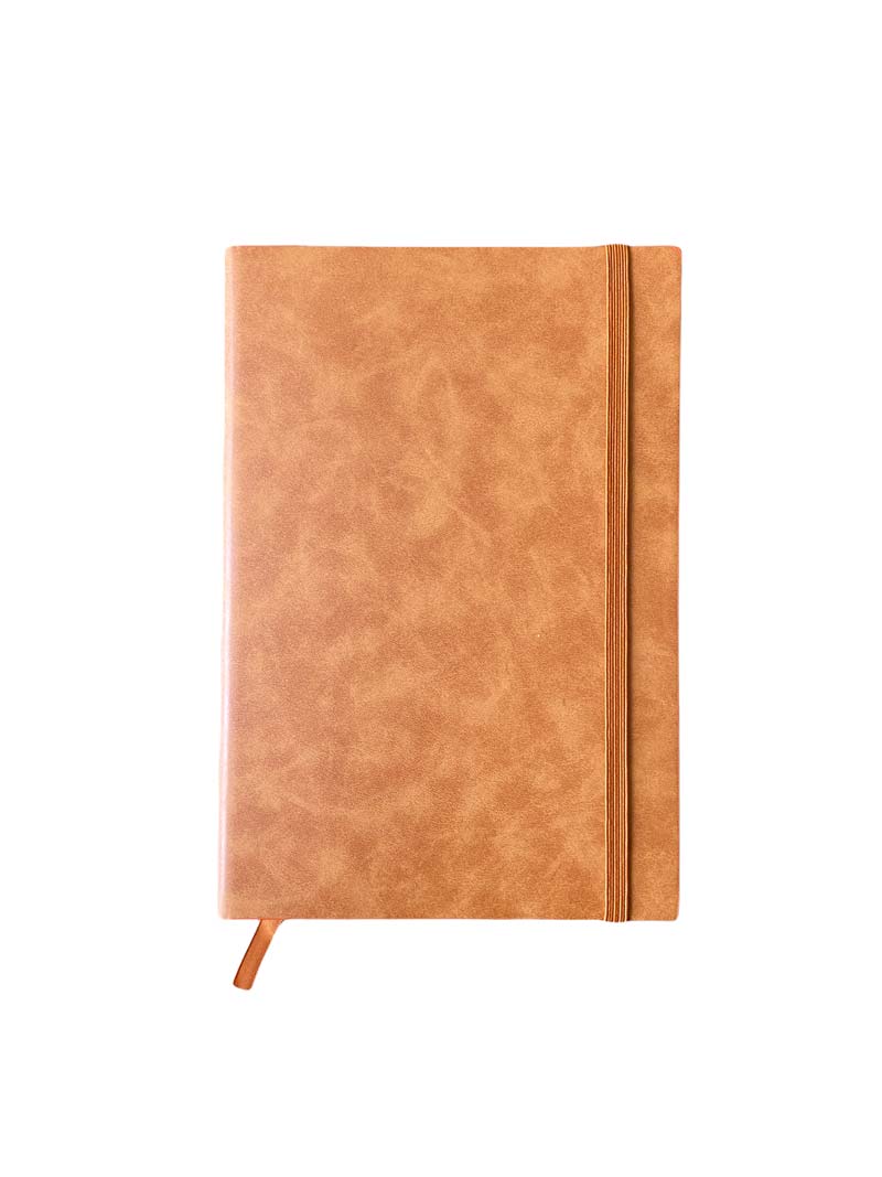 Premium vegan leather journal - brown A5, hard cover, lined pages