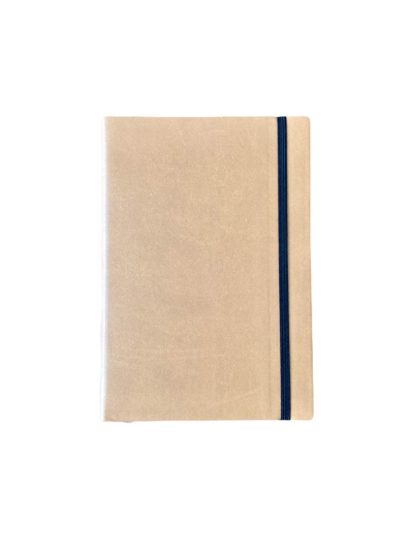 Grid Journal - vintage pine, tan covers, graph paper, A5