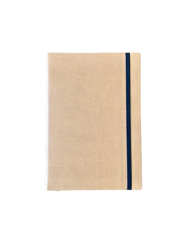 Grid Journal - vintage pine, tan covers, graph paper, A5