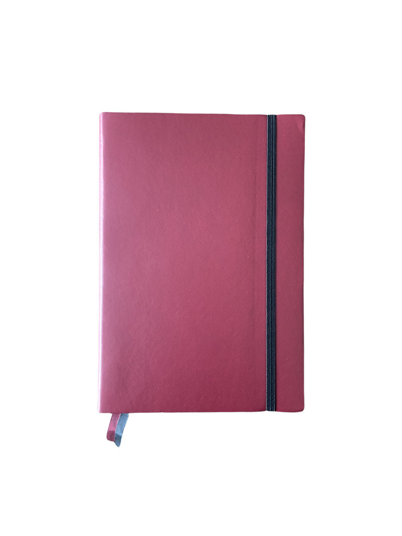 Vegan Leather Journal with grid paper - A5 burgundy