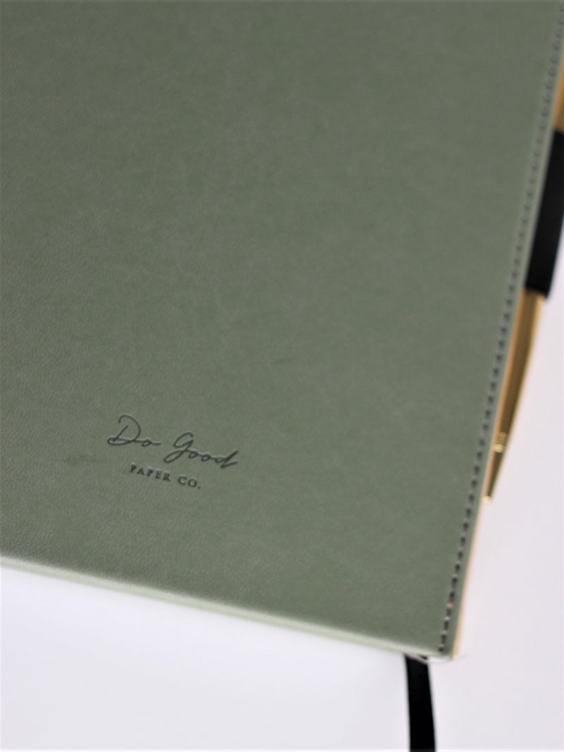 Leatherette journal - Draw'n to the Sea collection, back logo embossed