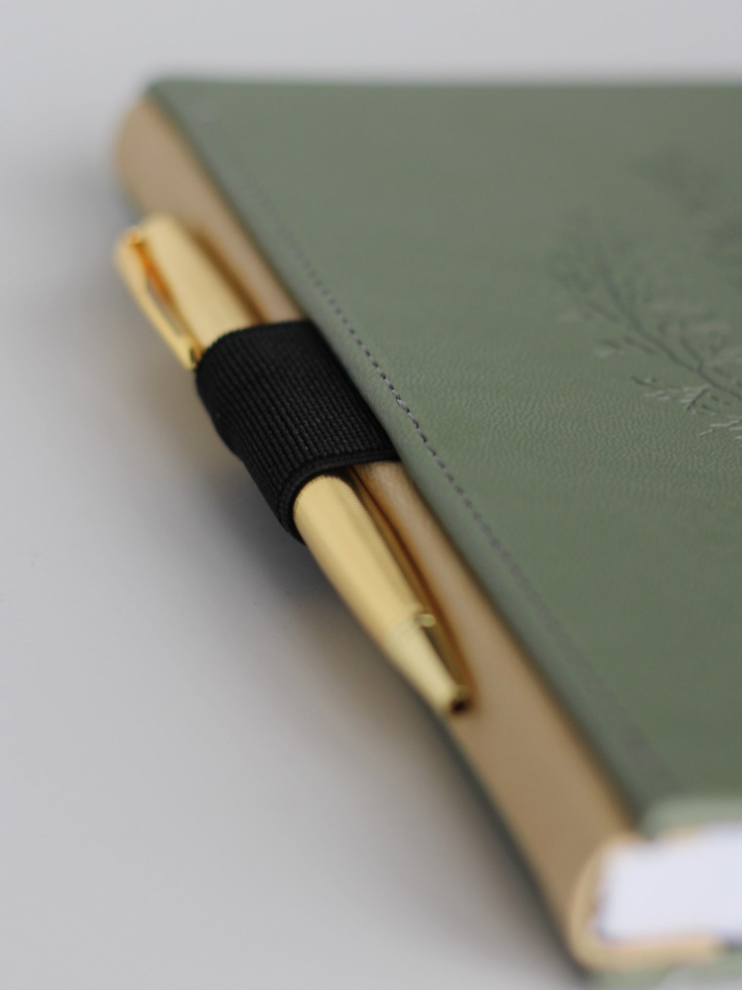Leatherette journal - Draw'n to the Sea collection, black elastic pen loop