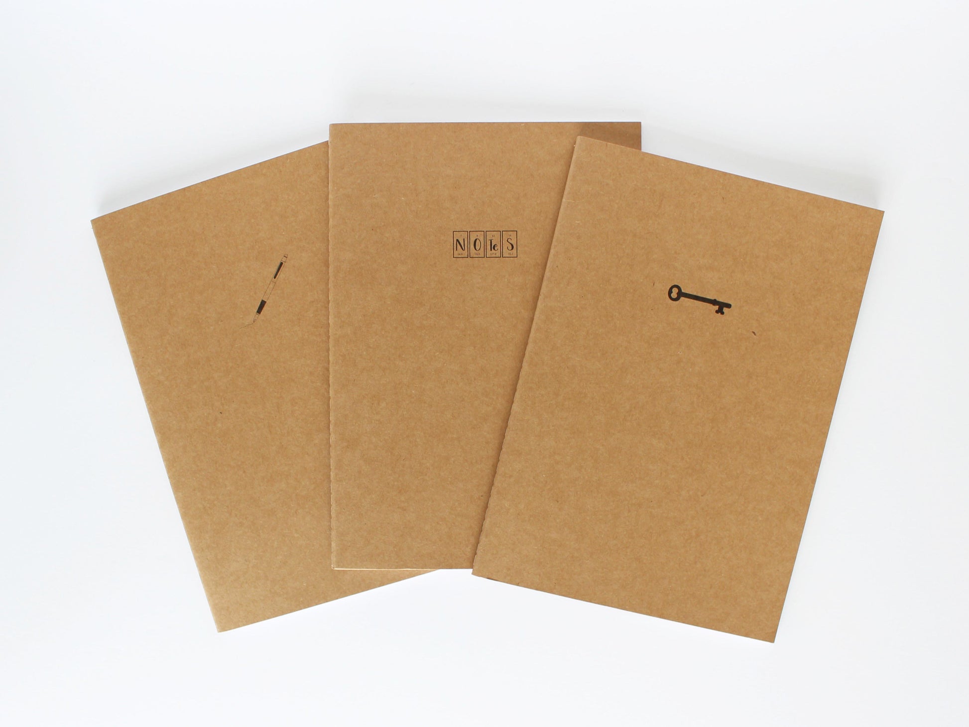 Set of 3 medium kraft cover notebooks - Knowledge is Power collection