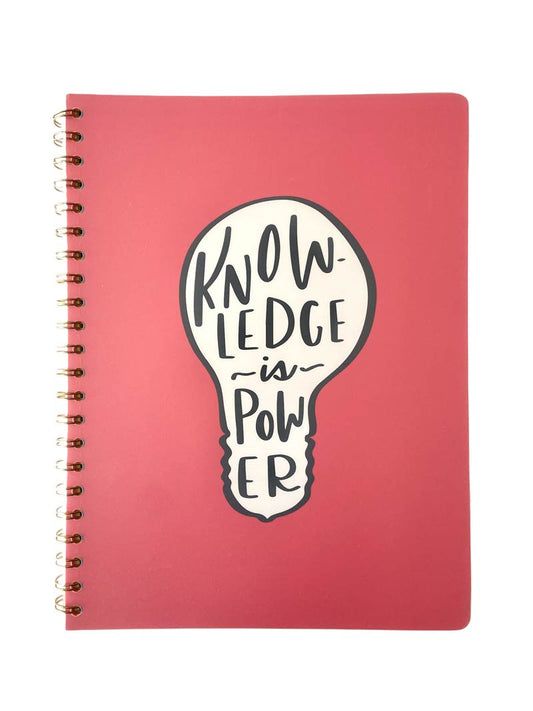 Large spiral hard cover notebook, Knowledge is Power collection