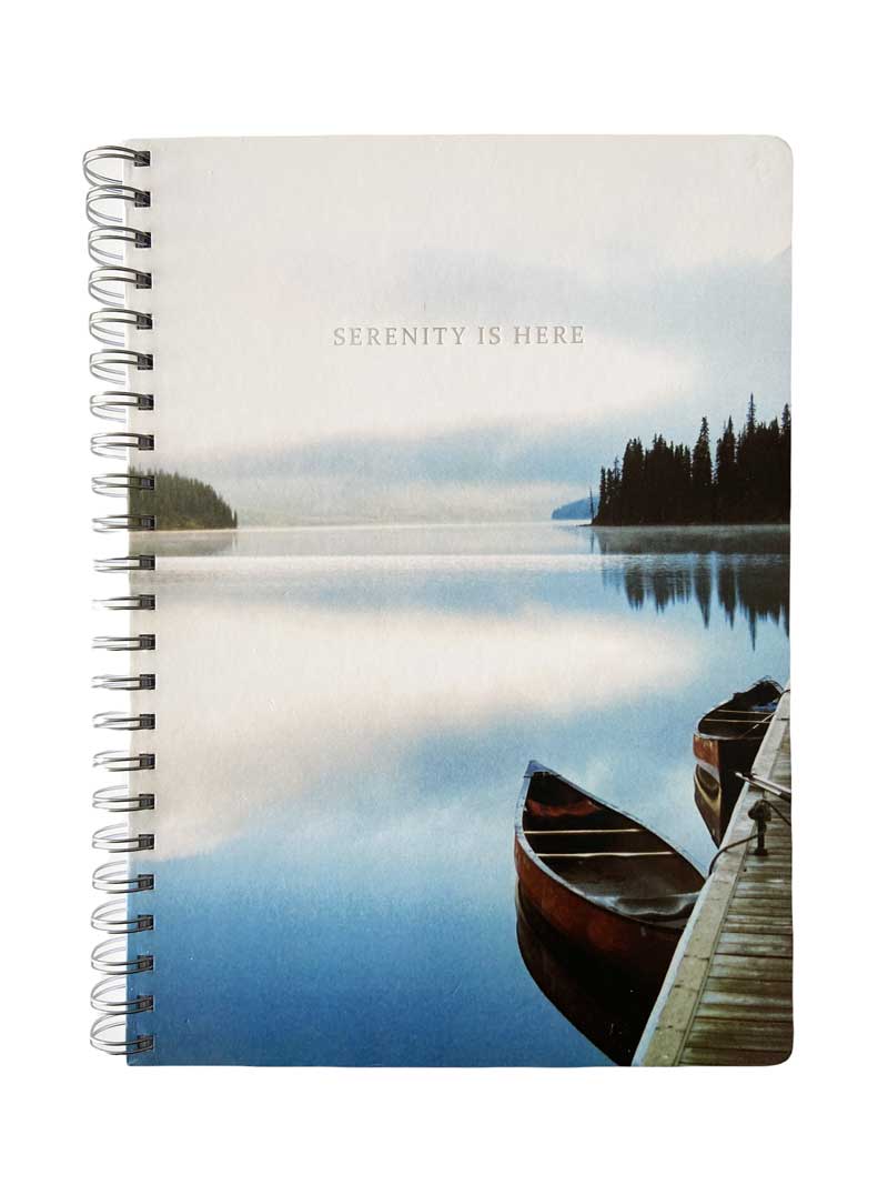 Large spiral hard cover notebook, Serenity is Here collection