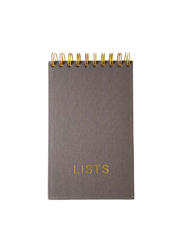 LISTS Notepad in grey, by Do Good Paper Co., all your to-do and other lists in one place