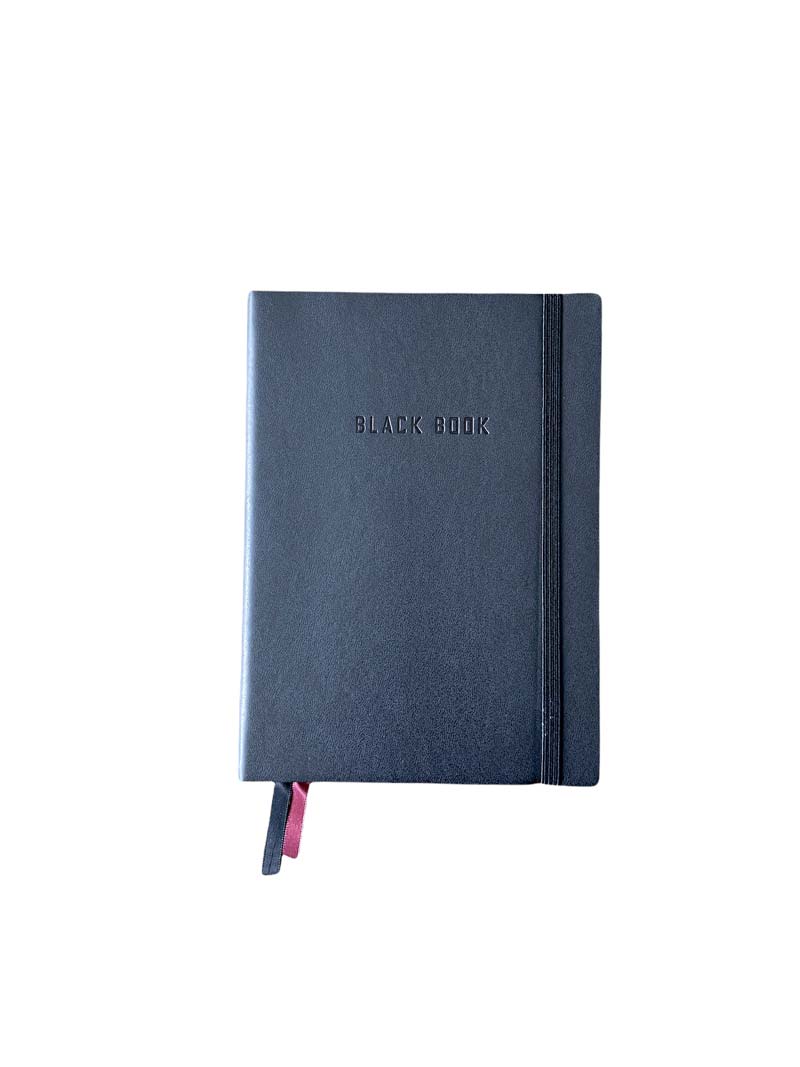 Little Black Book - vintage, soft vegan leather journal, B6