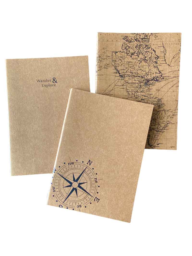 Set of 3 small notebooks by Do Good Paper Co., recycled Kraft paper