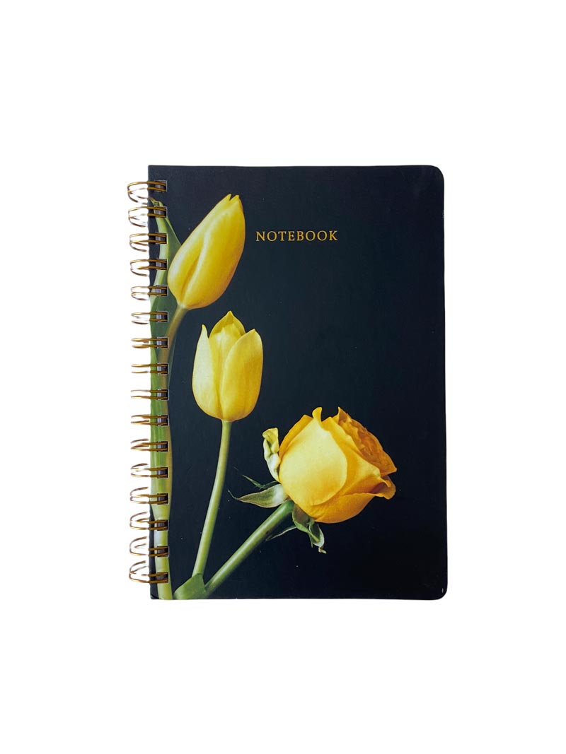 Small spiral hard cover notebook - Glowing Petals collection