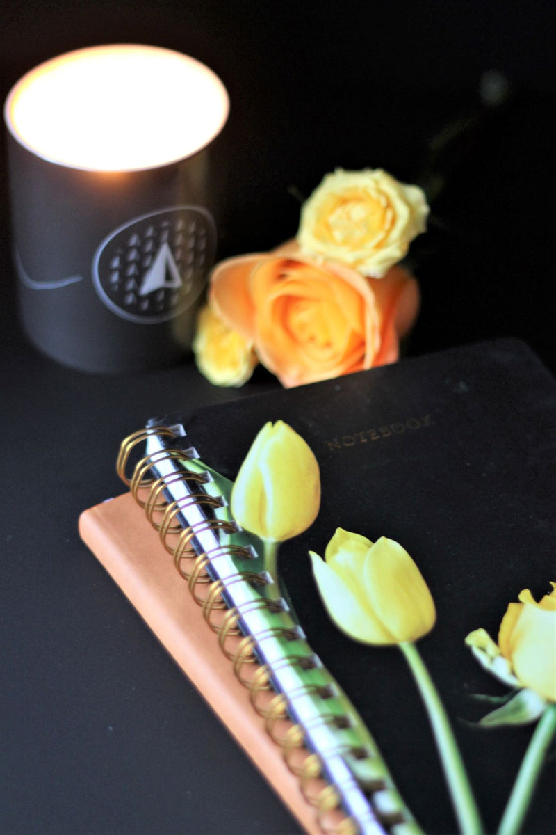 Small spiral notebook from Glowing Petals collection