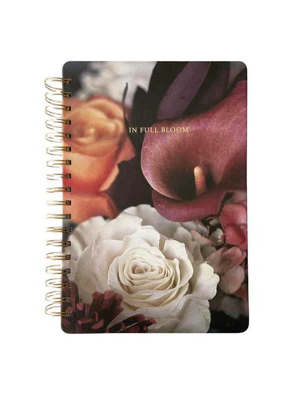 Medium Spiral Notebook from Full Bloom collection, dotted paper, floral design