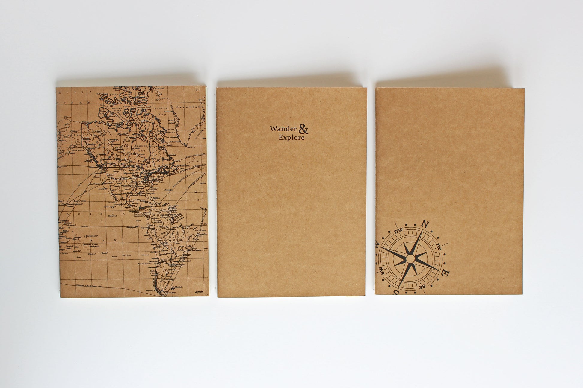 Set of 3 B6 soft cover notebooks - Wander & Explore collection