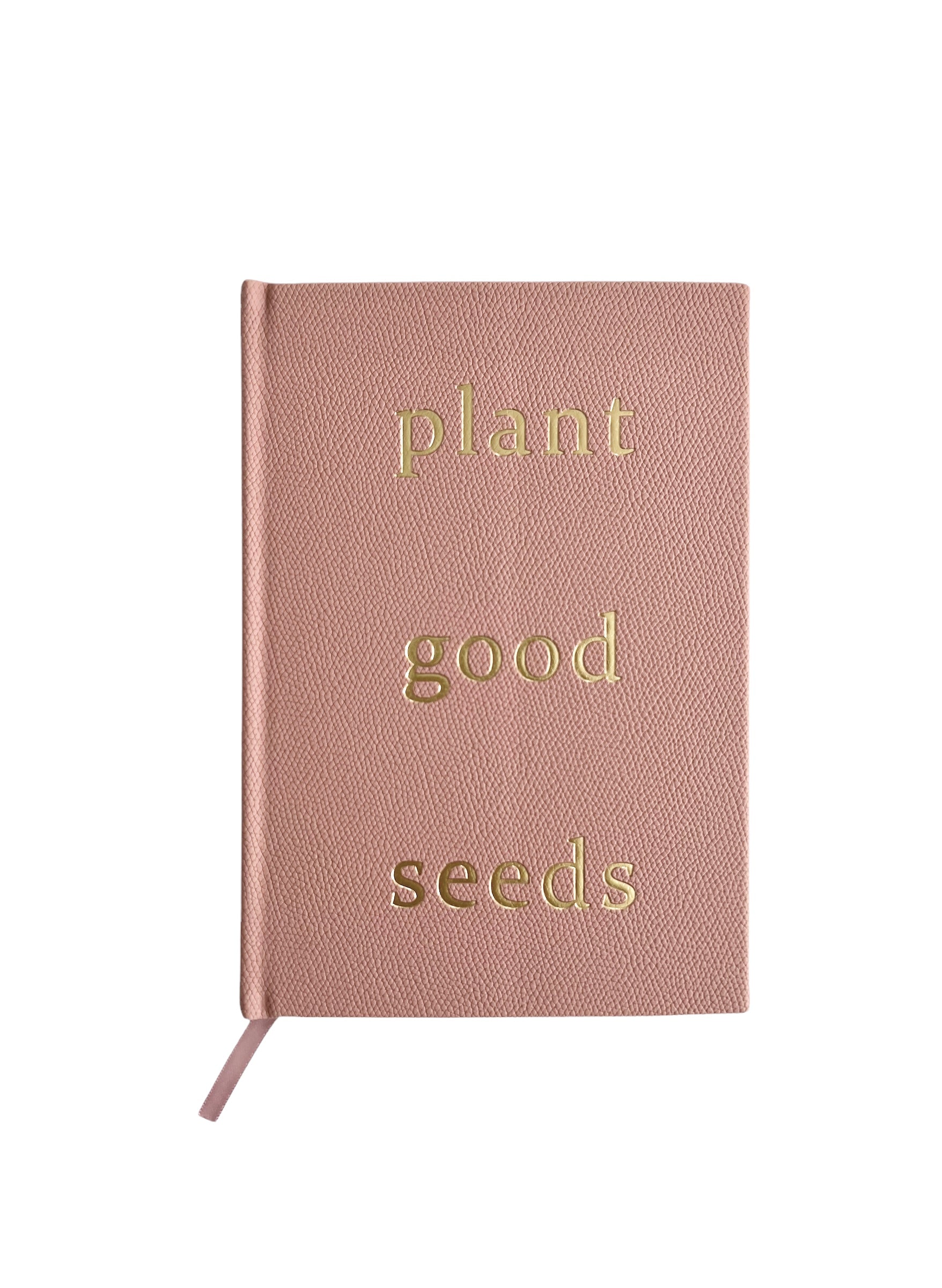 Plant Good Seeds blush vegan leather journal with gold foil