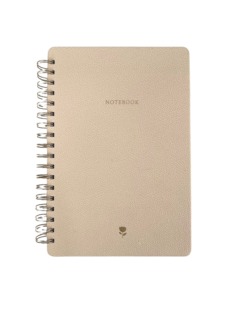 Medium spiral notebook in Full Bloom collection, gold accents, size B5