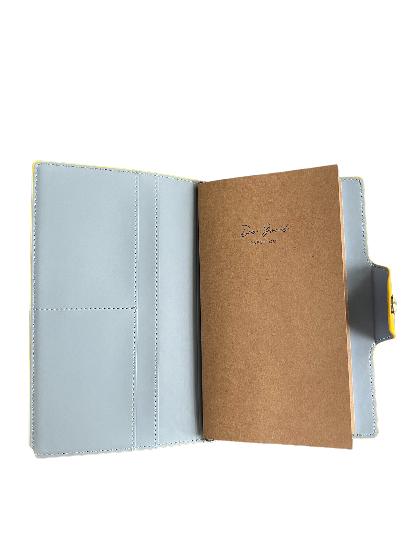 2 Kraft Paper notebooks inside travel folio, lined and blank pages